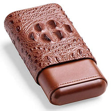 SMEJS Sigaro Caso di Cuoio, 3 Tubi Viaggi Cigar Humidor, Legno Foderato Holder Cigar Cigar Portatile Viaggi Box 3 sigari Mini Humidor (Brown)