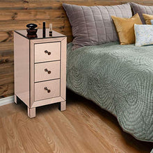 WSZMD Tavolo Comodino Comodino Comodino da Comodino Tavolo da 3 Cassetti Moderno E Contemporaneo Rosa A Specchio [US-Stock], Comodino
