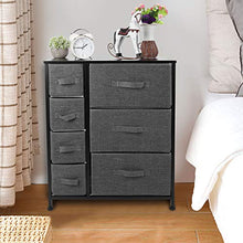 HYM Wide Storage Tower Dresser Organizer Unit con 7 Cassetti in Tessuto per Soggiorno Camera da Letto