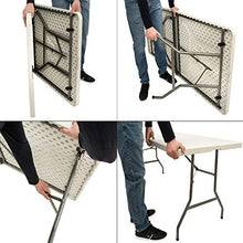 Tavolo da campeggio Tavolo pieghevole portatile portatile rettangolo per catering per esterni indoor Camping Trestle Picnic Garden Patio BBQ Party, 4ft Tavolo pieghevole multifunzionale ( Size : 4FT )