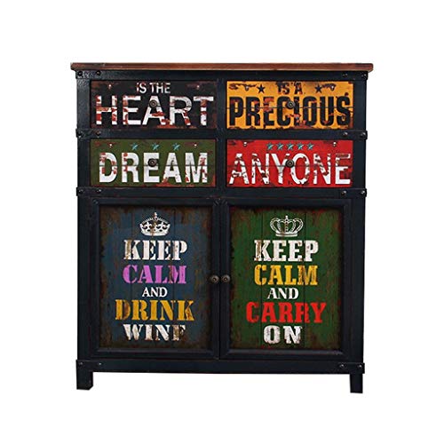 Chx Cabinet - Armadietto a cassetto a Quattro sportelli con Doppia Porta di pompaggio Armadietto Domestico Piccolo Armadietto a Grande capacità Retro