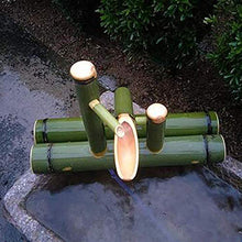 LIYT Caratteristica di bambù Fontana di Acqua con Pompa ad Acqua Becco di Acqua Che scorre Interni Esterni Zen Decorazione del Giardino, 100% Fatto a Mano,Verde,40CM