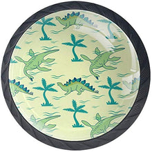Modello di palma di dinosauro Pomelli per Porta Set di 4 Pomelli per Mobili Manopole per Cassetti Cucina Armadio Vetro