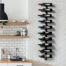 Yaheetech Portabottiglie Vino da Parete Ferro Scaffale Metallo Vino Porta 10 Bottiglie 126 cm Mobile Esposizione Vino Nero