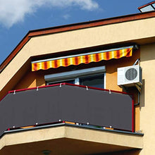 Aufun Schermo per Balcone Frangivista e Telo frangivento con Occhielli e Cordoncino, Impermeabile Recinzione per Balcone per Privacy, 0,9 x 6 m, Antracite