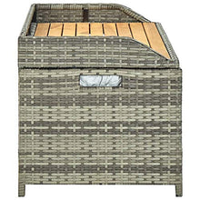 Tidyard Panca da Giardino Polyrattan Nero/Grigio con Vano Portaoggetti,Cassapanca Contenitore da Giardino in Rattan,Panca Contenitore da Giardino in Rattan,Panca 2 Posti,Cassapanca da Esterno