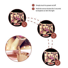 SeaNpem - Specchio da trucco a 22 LED, con ingrandimento 3X/2X e touch screen, per controsoffitto, ad alta definizione, per bagno o camera da letto, con rotazione di 180° bianco