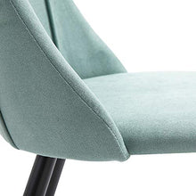 Set di 2 sedie per sala da pranzo, sedie da scrivania, sedie in metallo, seduta in tessuto, colore: verde
