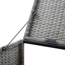 Ausla Copribidone per Spazzatua Polyrattan, Copribidone Doppio Spazzatura Antracite, 153x78x120cm