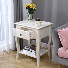 Sogesfurniture BHEU-BSB-008 - Comodino con cassetto, 49 x 38 x 62 cm, colore: Bianco