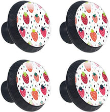 Frutta Modello Fragole Estate Pomelli per Porta Set di 4 Pomelli per Mobili Manopole per Cassetti Cucina Armadio Vetro