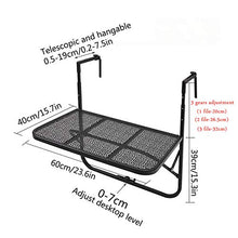 Tavolo Pieghevole Ringhiera del Balcone,Tavolo da Appendere a Sospensione Giardino Esterno 60x40cm,Tavolo da Terrazzo Regolabile Scrivania Portatile,Bar Patio Tavolino da Caffè da Parete(white)