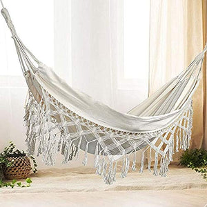 Amaca Doppia Boho Nappa Nido Amaca Altalena Sedia Esterna / Coperta Picnic Giardino Macrame Amaca Brasiliana Appesa Sedia A Rete Altalene