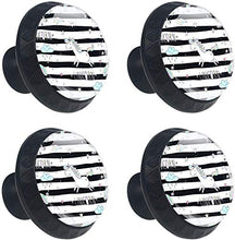 Cartoon Unicorn Rainbow Cloud Rain Black Stripes Pomelli per Porta Set di 4 Pomelli per Mobili Manopole per Cassetti Cucina Armadio Vetro