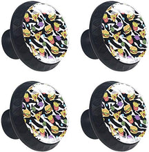 Pizza Hamburger e Patatine Fritte Pomelli per Porta Set di 4 Pomelli per Mobili Manopole per Cassetti Cucina Armadio Vetro