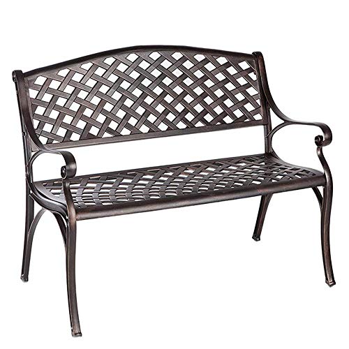 GaoF Panchina da Giardino Sedie da Parco, La panchina in Metallo nel Cortile ha Uno Schienale, Sedile per 2 Persone Chaise Longue in Alluminio pressofuso per Balcone