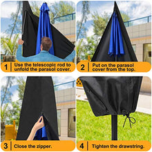 ESSORT Copertura della Mobilia Copritavolo da Giardino Telo Esterno Grande copertura per ombrellone all'aperto Anti-sporco Nero(190×57×26cm) …