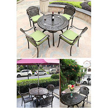 CGBF-Tavolo Rotondo A 4 Posti da 100 cm,Patio Balcone Mobili da Giardino Set Bistrot,Alluminio Fuso in Sabbia Artigianale, Resistente alle Intemperie