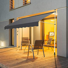 Hengda 150 * 120cm Tenda da Sole Retrattile Avvolgibile Manuale con Pali di Supporto Impermeabile