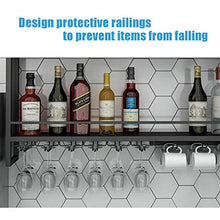 Porta bottiglie da vino Portabottiglie industriale da parete con 6 portabicchieri, 3 portabicchieri per acqua, portabottiglie da appendere, accessori per vino, portabottiglie da parete a 2 livelli,