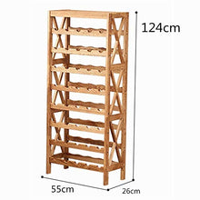 N/Z Living Equipment Wine Rack Wine Rack Home Solid Wood Wine Display Rack Creative Floor Shelf Wine Cabinet Free Standing Wine Rack (Color : Brown Size : 55x26x124cm)