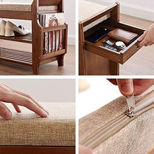 YANG 2 Livello Wooden Shoe Rack Change Scarpe Panca Imbottita poggiapiedi Bagagli Petto Guardaroba Dressing Table Sgabello ottomano Carico 250kg (Size : L/60CM)