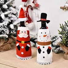 STOBOK 2 Pezzi Copri Bottiglia di Vino di Natale Mini Cappello di Natale Vino Topper E Grembiule Pupazzo di Neve di Natale Porta Argenteria di Natale Decorazione Bottiglia di Champagne
