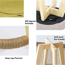 yunyu Sedia Sgabello da Bar Gambe in Legno massello Naturale con Sedile Girevole Sgabello Alto per Pub Cafeacute Room Bistro Restaurant Sedia da Bar Carico Massimo 200 kg, Marrone