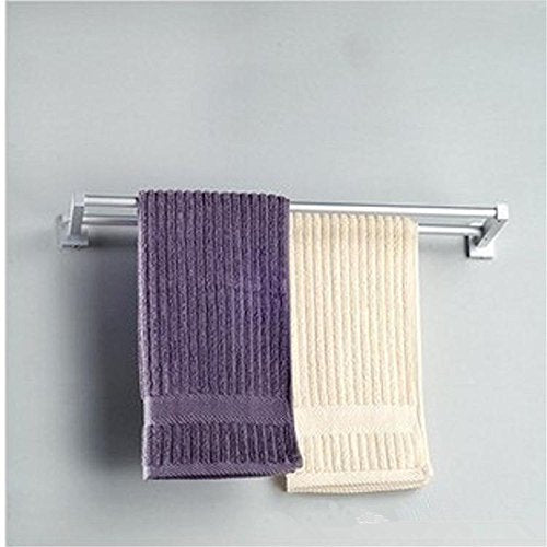 MBYW Portasciugamani Moderno Minimalista Portasciugamani Elegante per Il Bagno di Moda Portasciugamani Doppio in Alluminio a Spazio Piatto con ripiano Lunghezza 60 cm