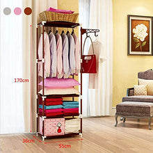 XYBB Armadio Camera da Letto Multifunzionale Piano Standing Vestiti Hanging Storage Metallo Giardino Camera da Letto Mobili 170 * 55 * 36cm Rosso