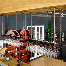 FYHH-JZHY Portabicchieri da Vino Rosso A Soffitto Portabicchieri da Appendere Portabicchieri Alto Regolabile in Altezza Portabottiglie Facile da Installare, Nero, 120Cm