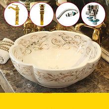 Jgophu, lavabo a forma di fiore bianco cinese, realizzato a mano, in ceramica, lavabo da appoggio, piano di lavoro