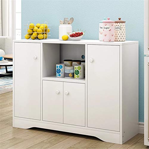 Credenze Cassetto Multifunzionale di Legno massello di Grande capacità Domestica Moderna Minimalista tè armadietto Armadio mobili Soggiorno (Colore : White, Size : 100x81x30cm)