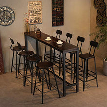 Sedia da Pranzo Sgabelli Alti  Sgabelli da bar quadrato / rotondo / in legno massello / seduta in pelle PU con schienale e gamba in ferro artistico, sedia da bar senza braccioli (altezza: 75 cm)