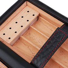 Hellery 6 Sigari Humidor Travel Box Legno Di Cedro Regalo Portasigarette In Pelle Regalo - 2, 10x21x7cm