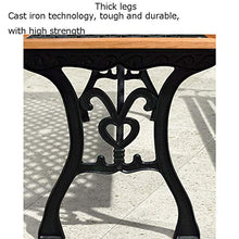 Panchine in metallo per giardini per terrazze, panchine per il tempo libero con schienali e corrimano in rete, mobili da giardino con struttura in ghisa anticorrosione e sedili in legno massello