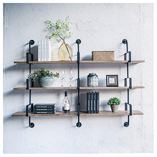 zxcvb Portabottiglie per Vino Rosso Porta Bottiglie Legno a Parete Metallo, Scaffale Vino Parete Moderno Industriale portabottiglie, per Armadio/Cucina/Bar, Nero Conservazione dello stemware