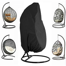 FEZBD Patio Hanging Copertura della Sedia, Uovo Altalena da 210D Impermeabile e Antipolvere in Tessuto Esterno del Giardino del Rattan di Vimini Swing Chair Cover (190 * 115cm),Nero