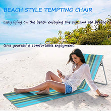 ANBO Sedia A Sdraio Pieghevole da Spiaggia, Schienale Reclinabile Regolabile Leggero Portatile Lettino Prendisole da Esterno per Patio Giardino Picnic Barbecue in Viaggio
