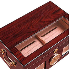 CLJ-LJ Cigar Box, Naturale Cedar Cigar Humidor Viaggio Portatile Cigar Box in Grado di memorizzare 100 sigari, Cigar Humidor for sigari e Accessori for sigari - Red Pine Grano Good Mood, Good Life
