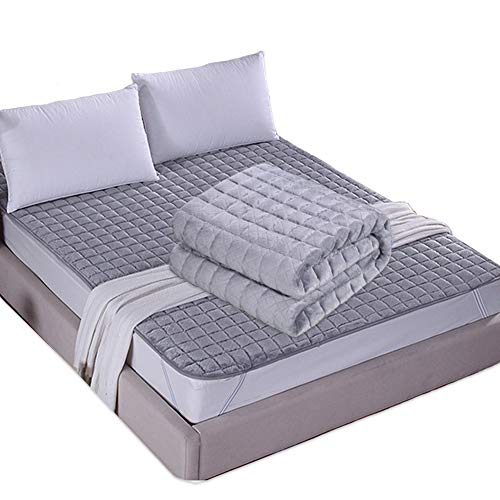 Futon Coprimaterasso Tatami in cotone, antiscivolo, pieghevole, traspirante, delicato sulla pelle, adatto per dormire, camera da letto per studenti giapponesi 2.0 * 2.2m grigio