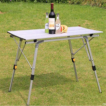 Tavolo da picnic all'aperto Tavolo da campeggio pieghevole alluminio da esterno Tavolo da campeggio regolabile Tavolo da picnic con strato di maglia e borsa da trasporto per spiaggia, cortili, barbecu