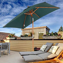 Outsunny Ombrellone Rettangolare in bambù e Poliestere, Filtra Raggi UV, per Esterni/Giardino/Terrazzo, Verde 2x1,5x2,3m