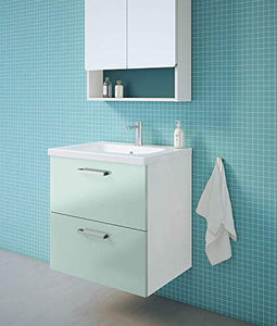 Randalsa Mobile Nexo 60 cm | Verde | 61 x 61 x 46 cm | Mobile con 2 cassetti + lavabo in Ceramica