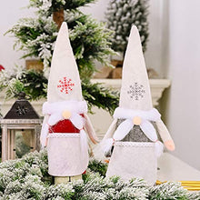 Amosfun 4 Pezzi di Vino di Natale Copre Sacchetti Regalo di Vino Gnomo Svedese Accessori da Tavola di Natale per Festa di Carnevale di Natale (Colore Misto)