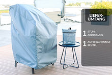 Chefarone telo impermeabile copri sedie da giardino – Telo impermeabile esterno per arredo giardi-no – Copri sedia robusto e spesso – 67x67x110 cm – Celeste – Con cordone di sicurezza e custodia