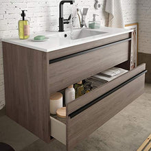Yellowshop. - Mobile Bagno sospeso Legno Modello Attila 80 cm con lavabo Specchio LED e Colonna Varie Colorazioni (Eternity (Completa + Colonna))