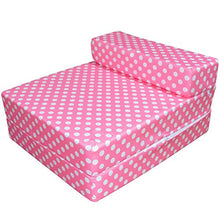 Divano letto singolo pieghevole a Z letto futon per adulti e bambini letto supplementare per pigiama party, lettino pieghevole con materasso a Z – pois rosa