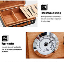 TGhosts Cigar Humidor, Cigar Humidor Cedar Cigar Box con igrometro e umidificatore, Cuoio Portatile Cigar Humidor Portable Viaggio Sigari Box
