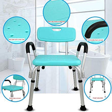 NZDY Articoli Essenziali per la Casa, Sgabello da Bagno Regolabile in Altezza Sgabelli da Bagno, Sgabello da Bagno Antiscivolo Sgabello da Bagno per Anziani con Braccioli Schienale Sgabello da Bagno